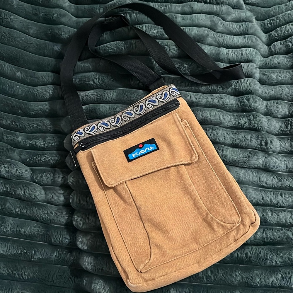 Kavu Tan Canvas Crossbody.